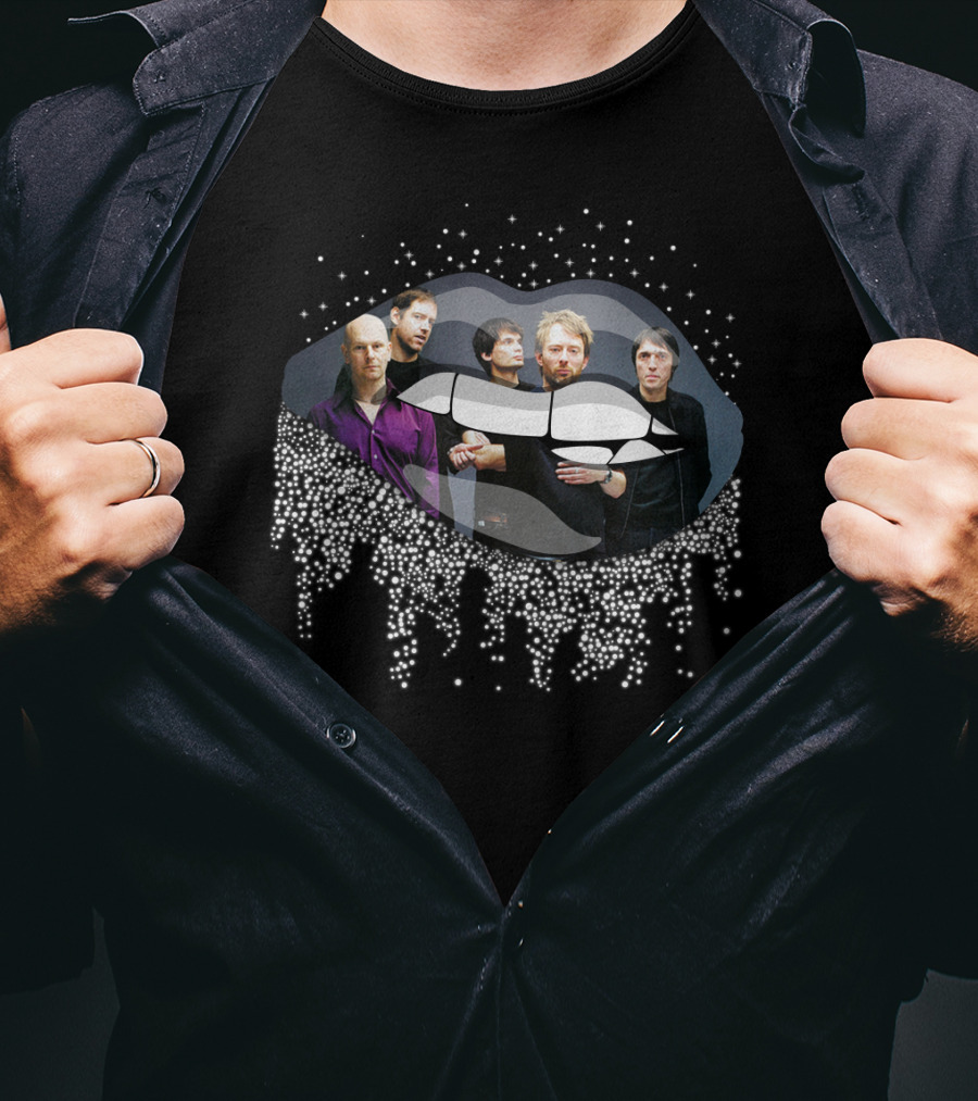 Radiohead Band Inside Glittering Lips T-Shirt