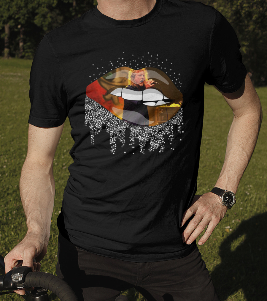 Robert Plant Performing Inside Glossy Lips With Effect T-Shirt