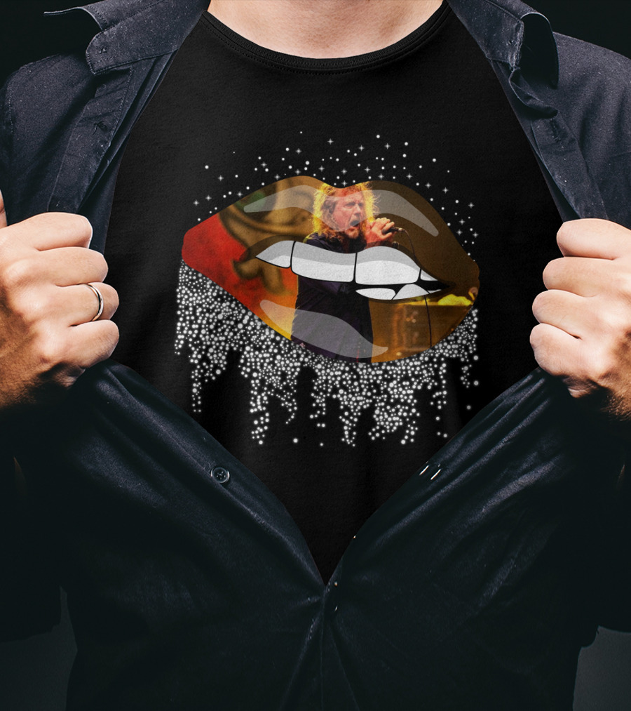 Robert Plant Performing Inside Glossy Lips With Effect T-Shirt