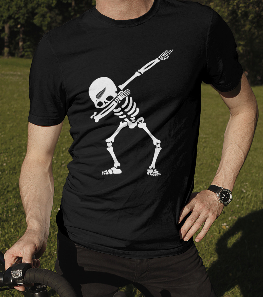 All Blacks Skeleton Silver Fern Dab T-Shirt