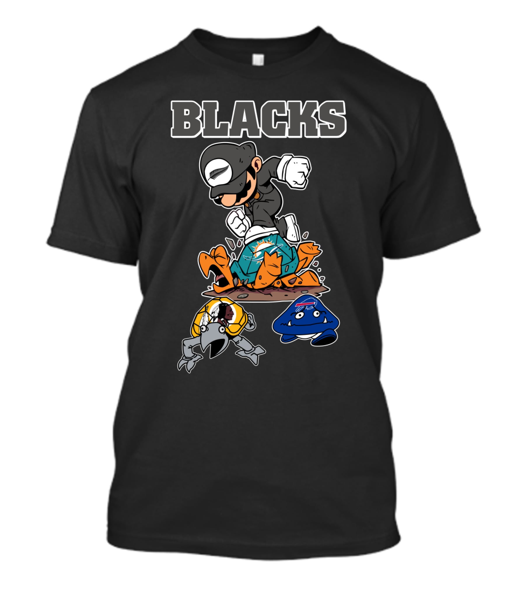 Blacks Rugby Victory With Cartoon Characters T-Shirt
