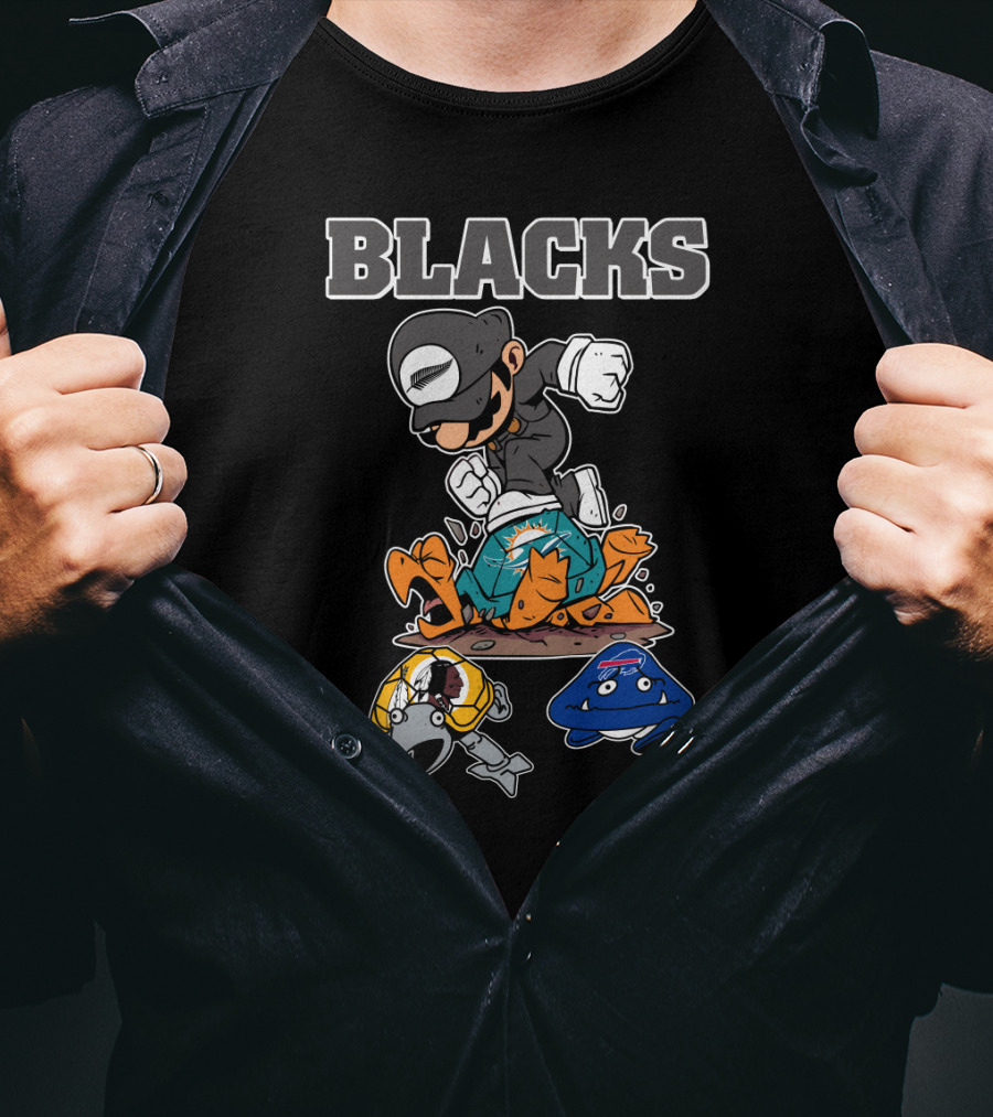 Blacks Rugby Victory With Cartoon Characters T-Shirt