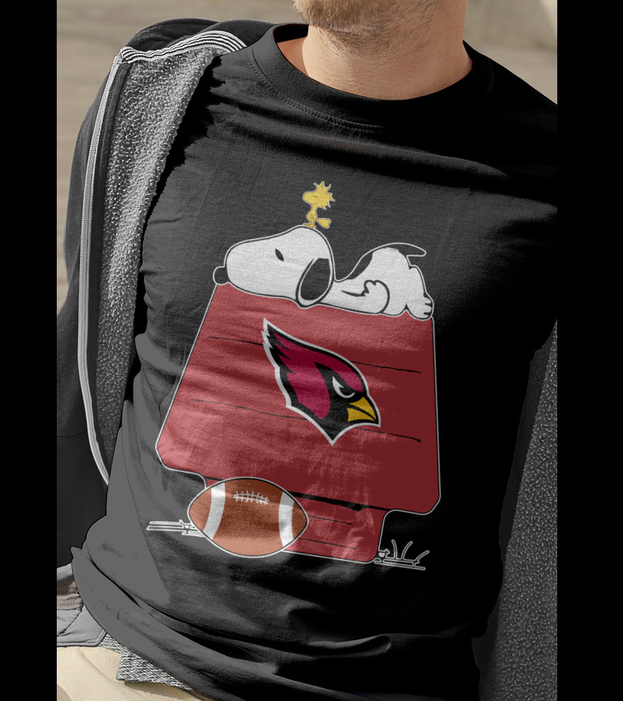 Arizona Cardinals Snoopy Woodstock Football House T-Shirt