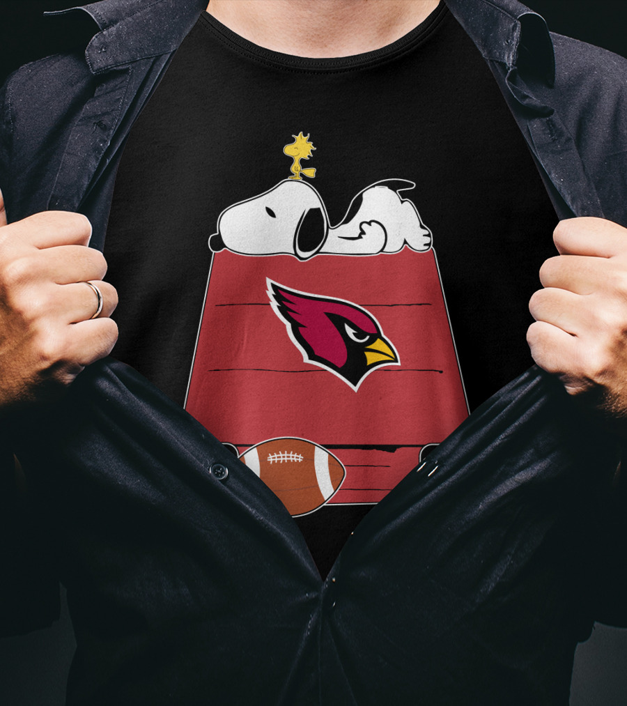 Arizona Cardinals Snoopy Woodstock Football House T-Shirt