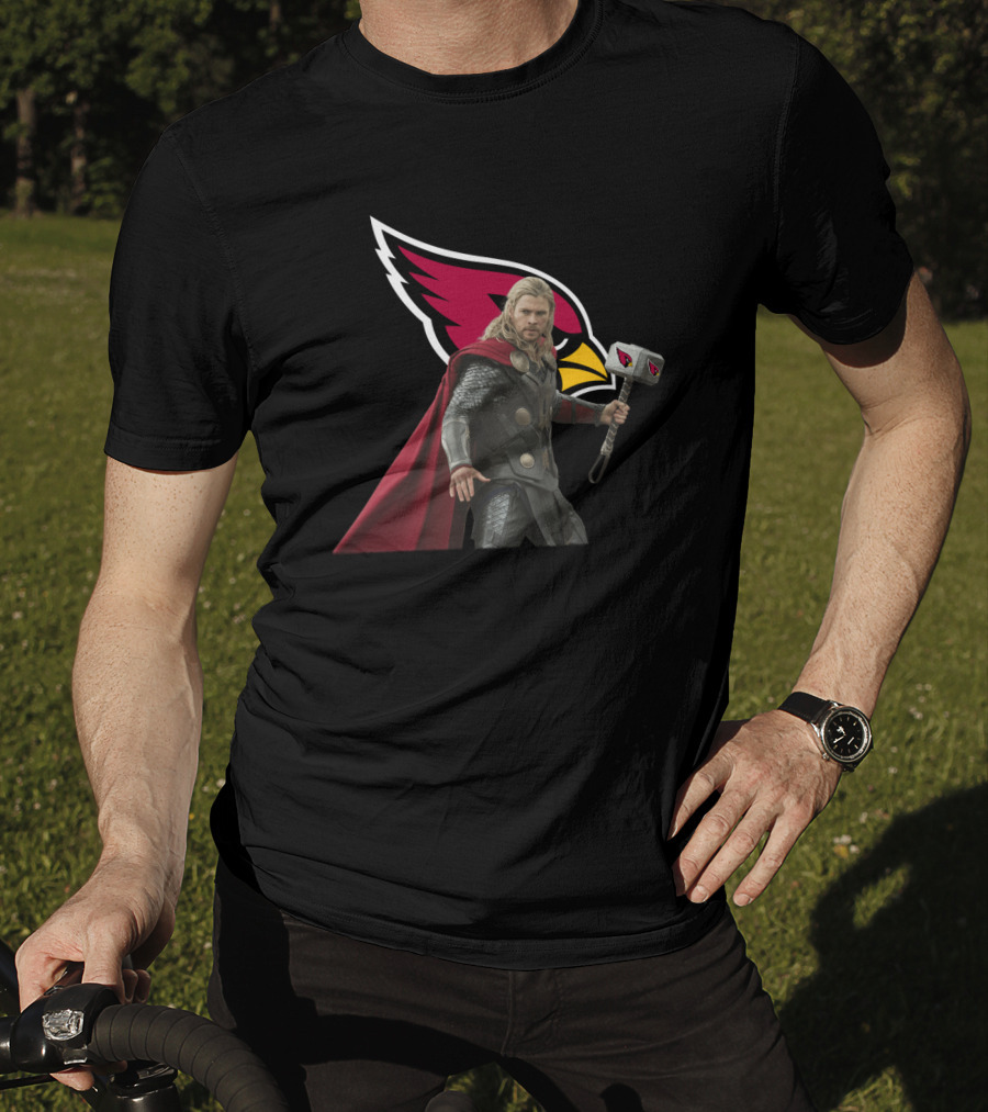 Arizona Cardinals Thor Crossover Featuring Iconic Team T-Shirt