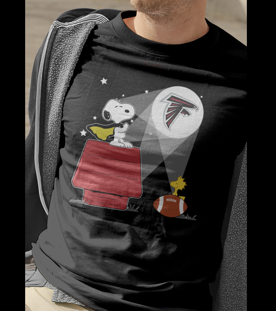 Atlanta Falcons Snoopy Woodstock Football Moonlight T-Shirt