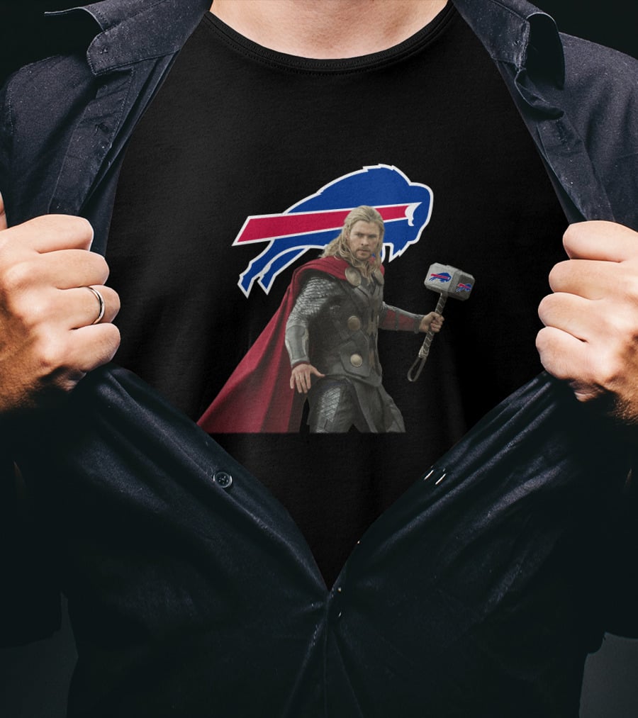 Buffalo Bills Thor Hammer Crossover T-Shirt