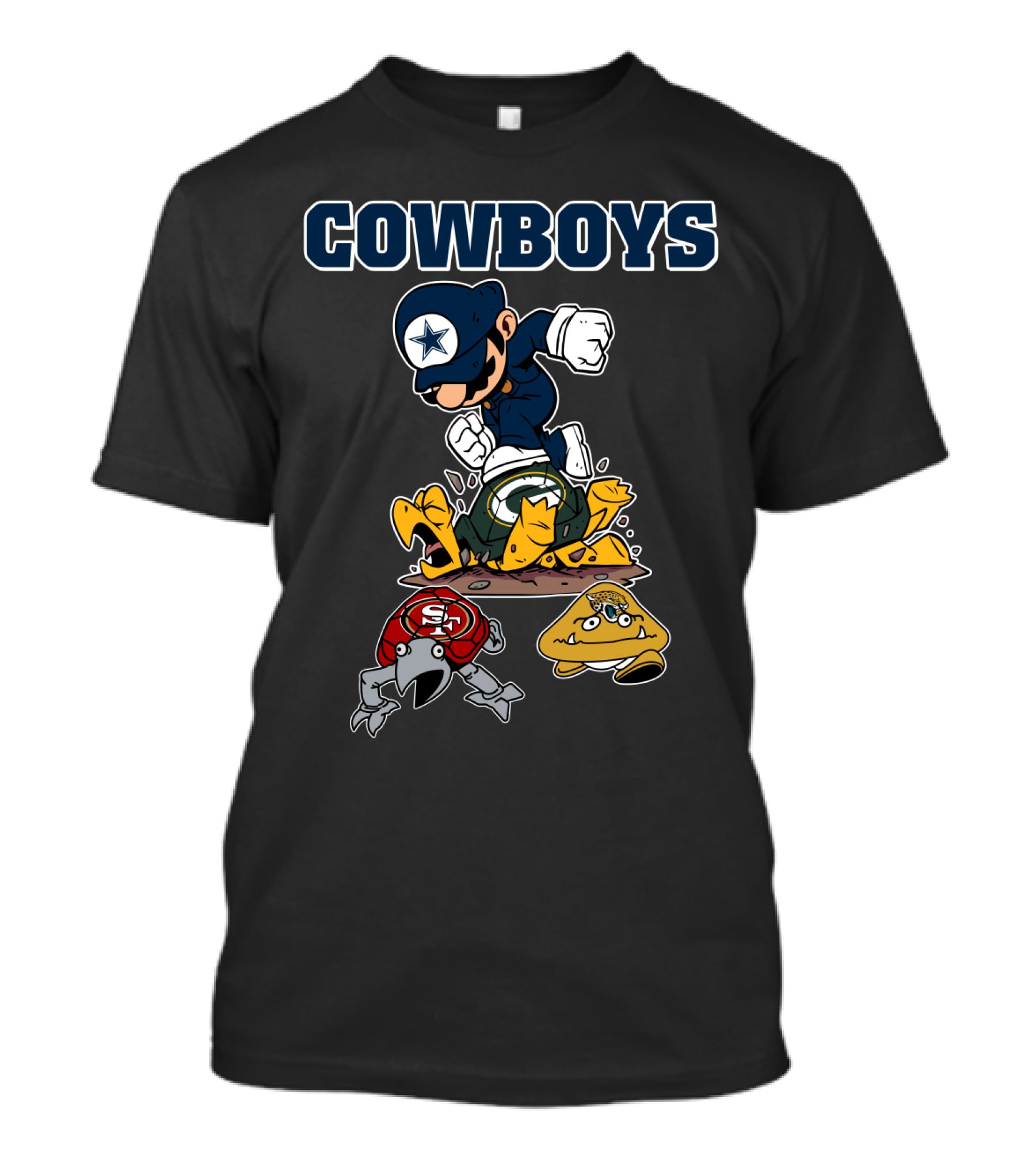 Cowboys Star Character Over Nfl Team Mascots T-Shirt
