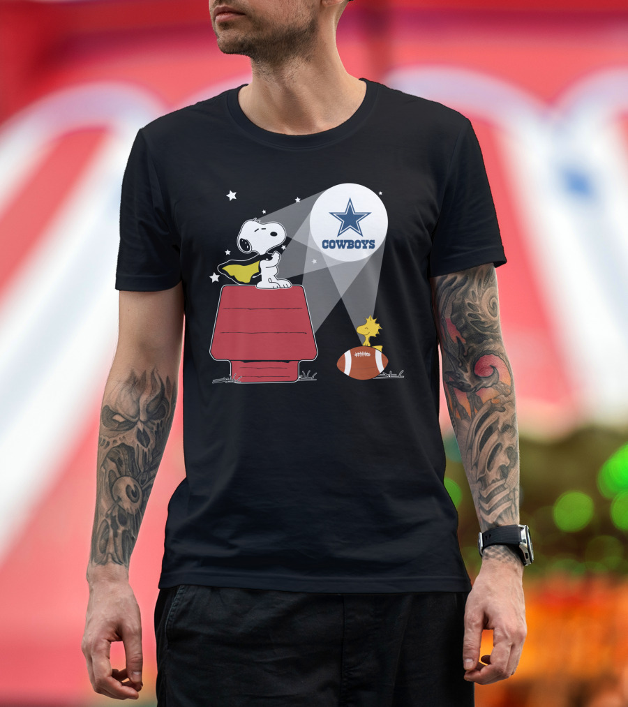 Snoopy And Woodstock Dallas Cowboys Star Symbol T-Shirt