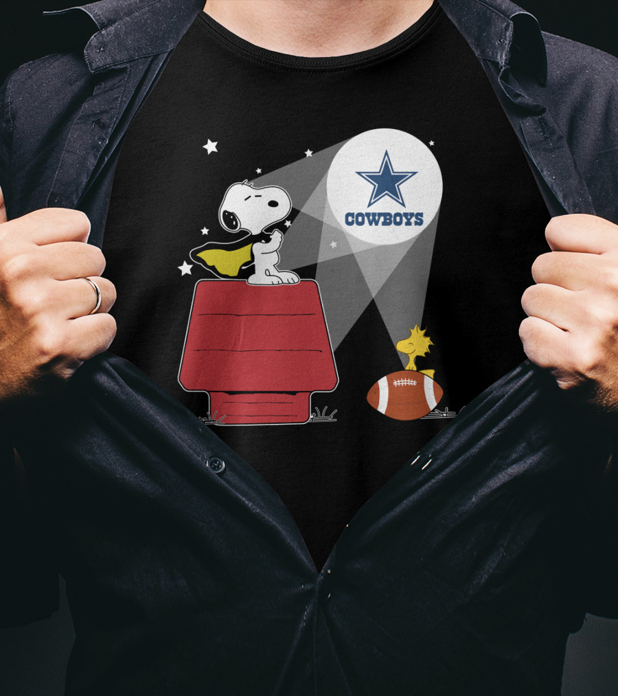 Snoopy And Woodstock Dallas Cowboys Star Symbol T-Shirt