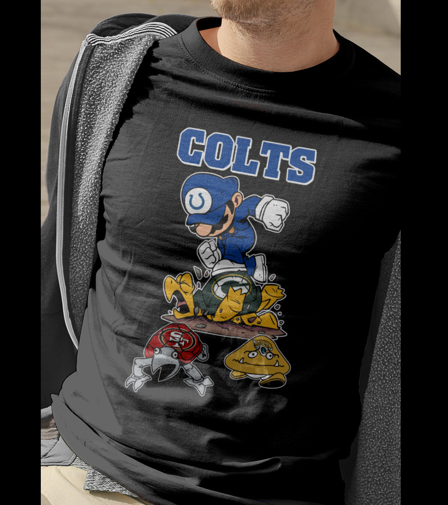 Colts Indianapolis Mario Parody Football Knockout T-Shirt