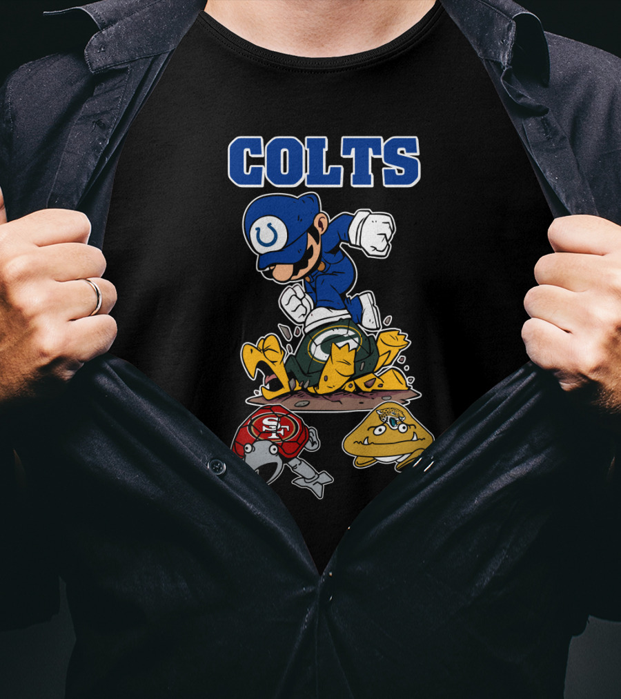 Colts Indianapolis Mario Parody Football Knockout T-Shirt
