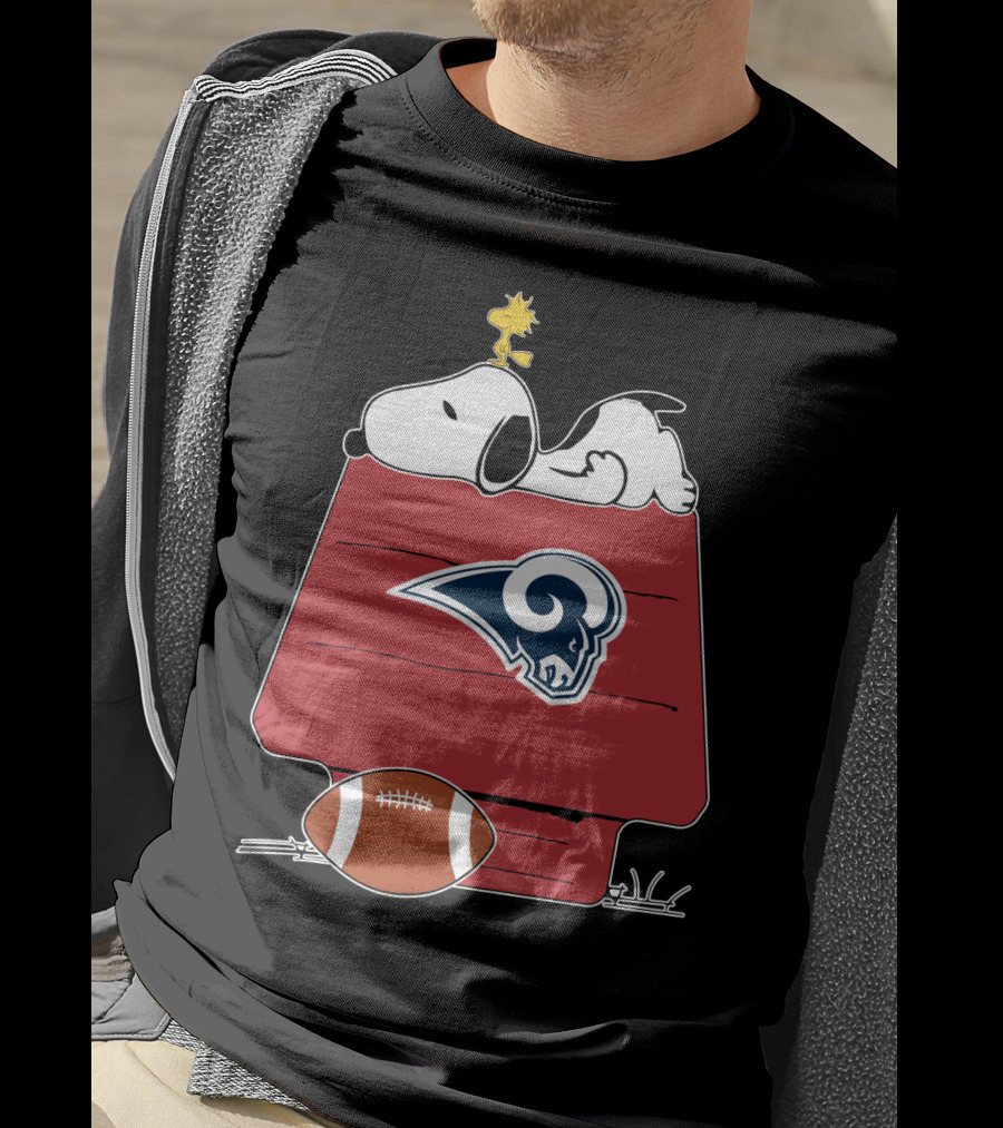 Snoopy And Woodstock Los Angeles Rams Doghouse Nfl Football T-Shirt
