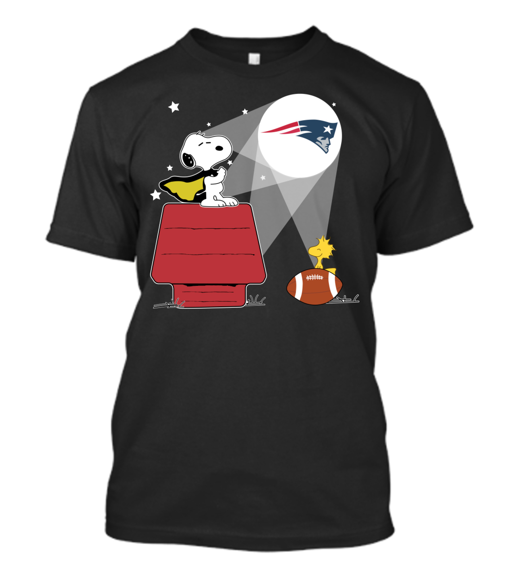 Snoopy Woodstock Peanuts New England Patriots Spotlight T-Shirt