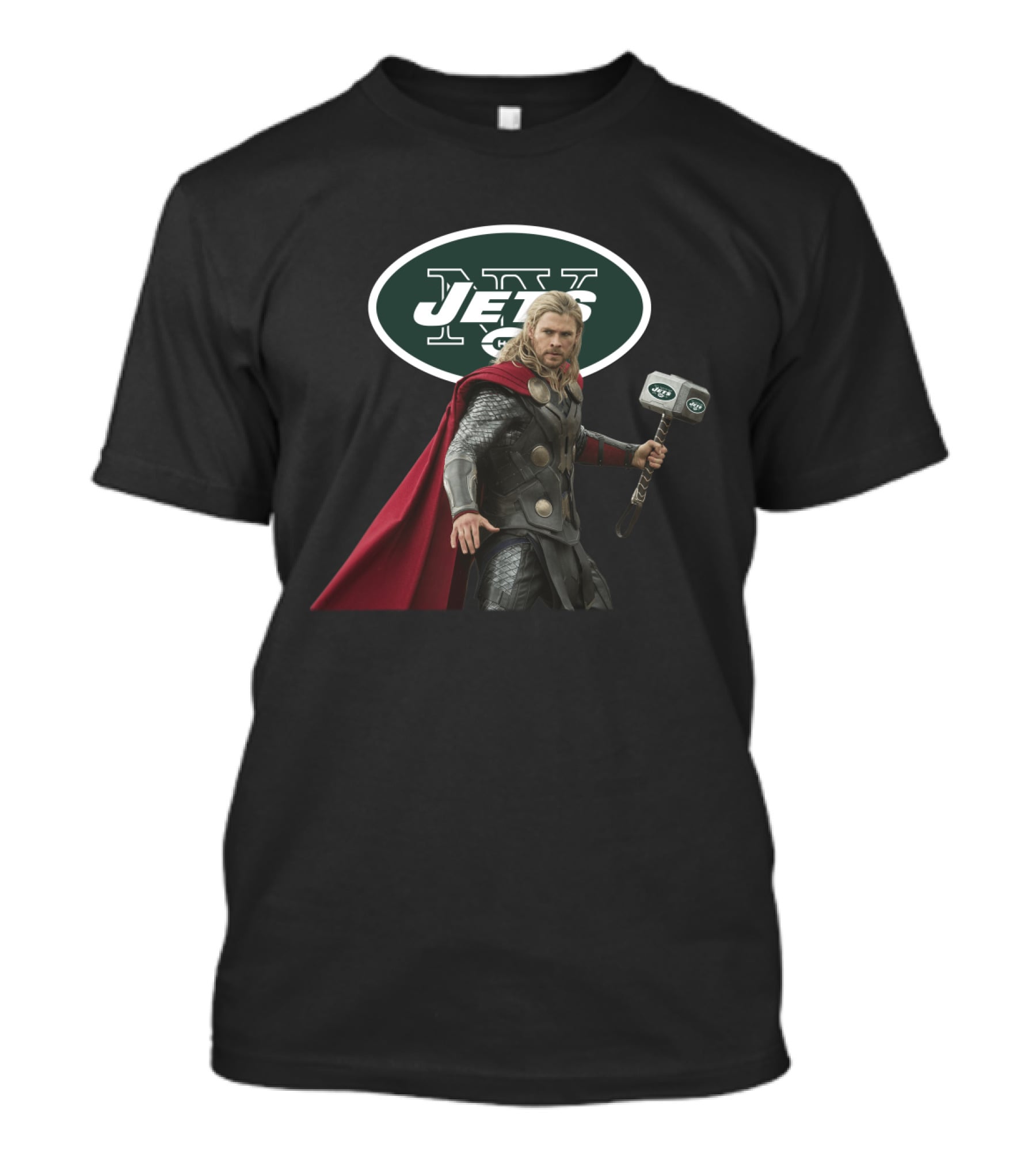 New York Jets Thor Wields Hammer T-Shirt