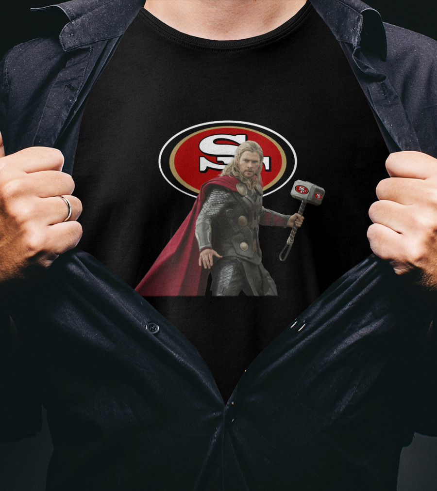 San Francisco 49ers Thor Collaboration Nfl Football T-Shirt
