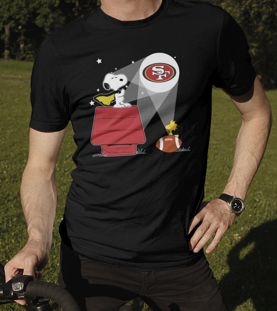 San Francisco 49ers Snoopy Woodstock Football Peanuts Spotlight T-Shirt