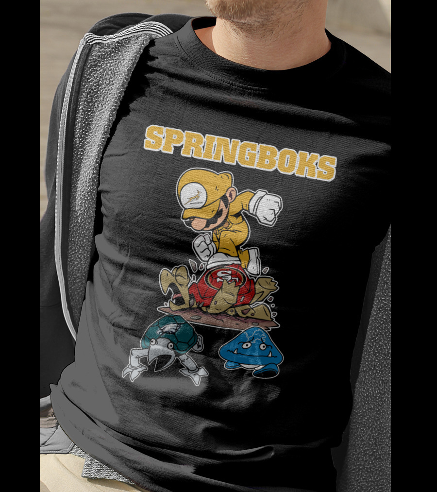 Springboks Jumping Character Over Enemies T-Shirt