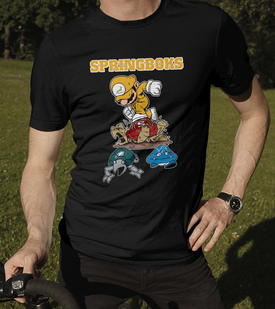 Springboks Jumping Character Over Enemies T-Shirt