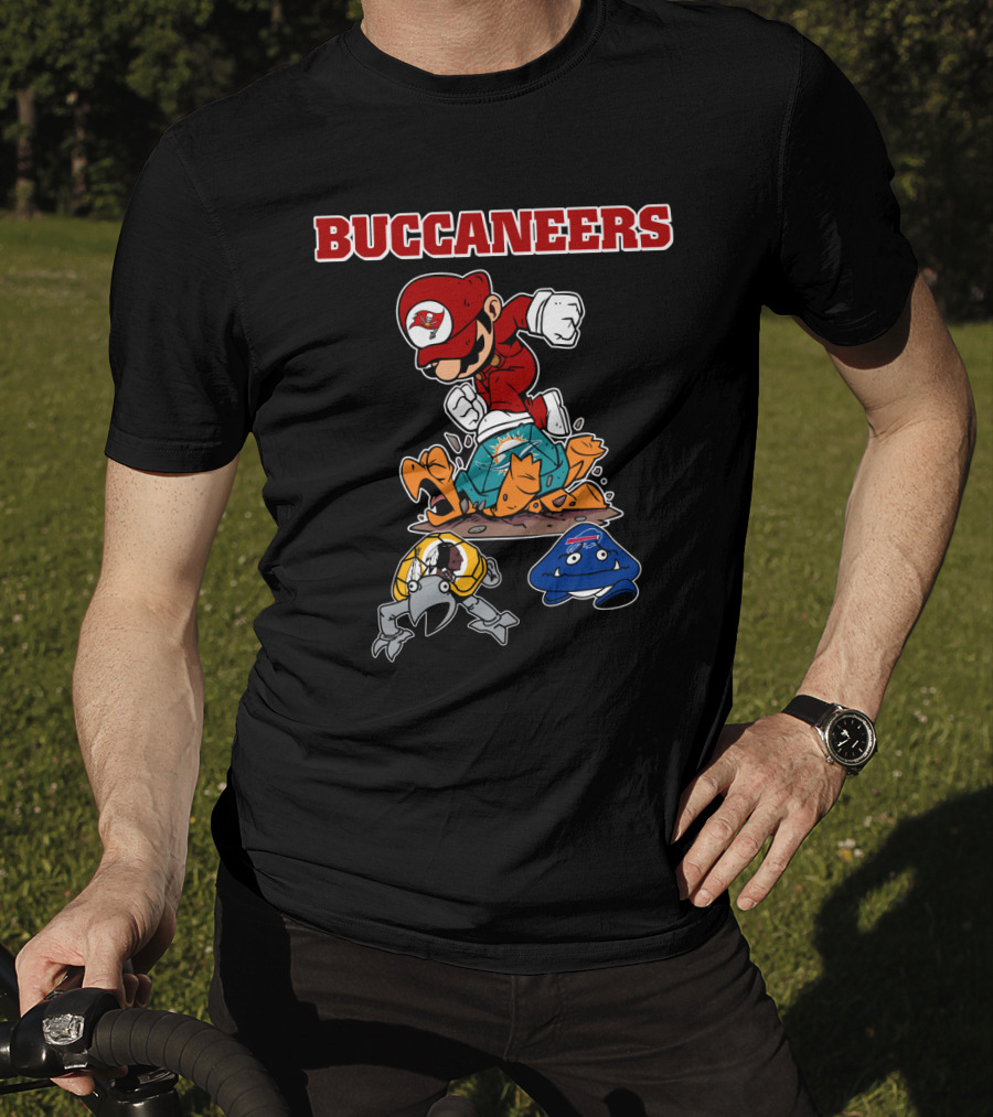 Buccaneers Mario Parody Jumping On Rivals T-Shirt