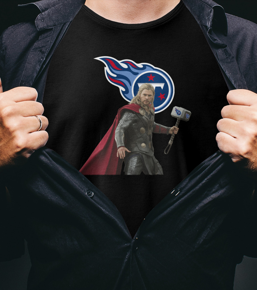 Tennessee Titans Thor Nfl Crossover With Hammer T-Shirt