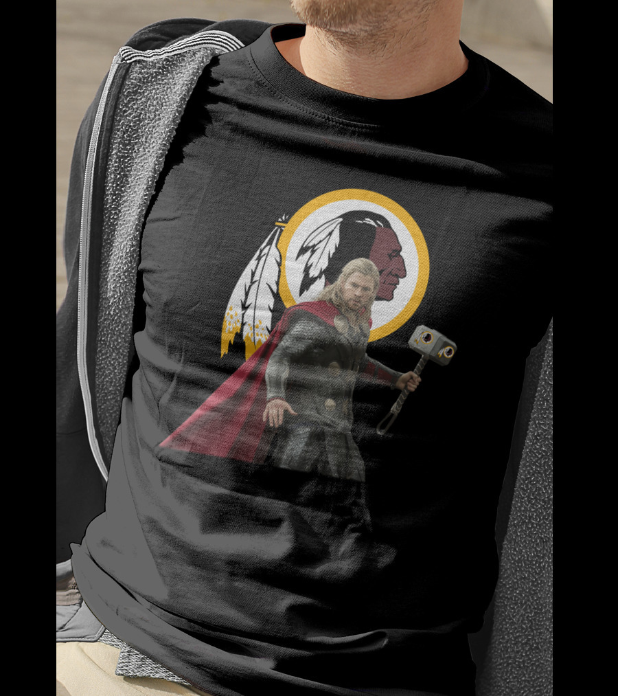 Washington Redskins Thor Mjolnir Crossover T-Shirt