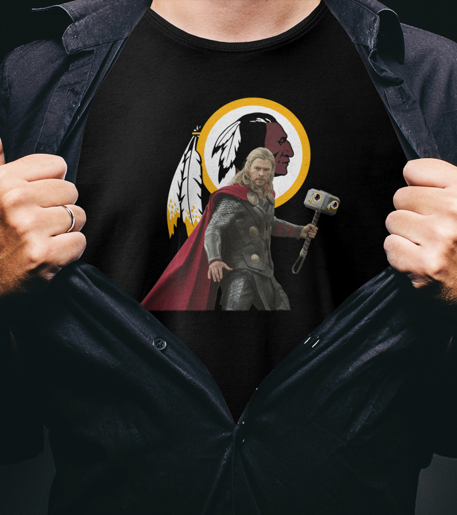 Washington Redskins Thor Mjolnir Crossover T-Shirt