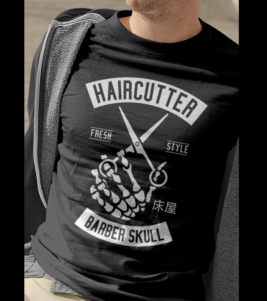 Haircutter Barber Skull Fresh T-Shirt