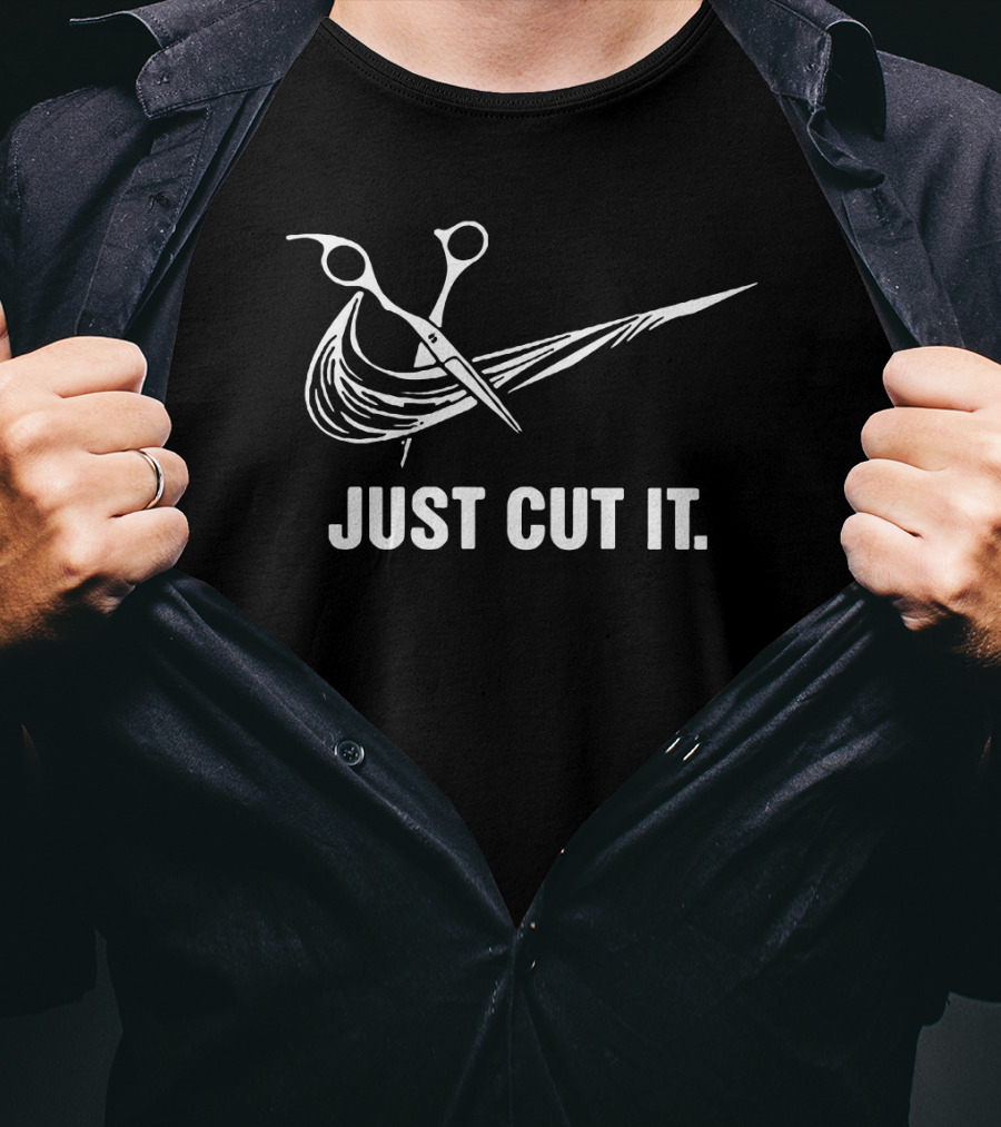 Just Cut It Hairstylist Scissors Swoosh T-Shirt
