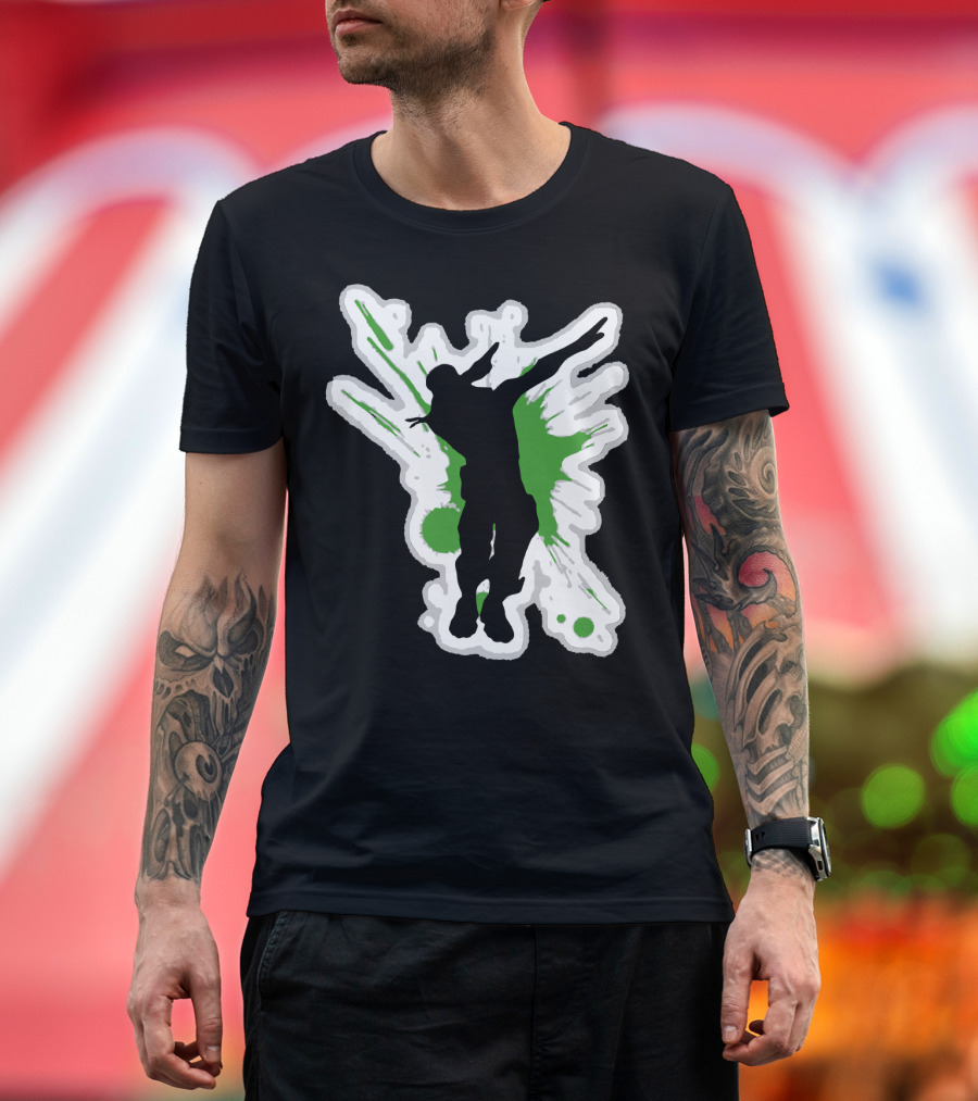 Silhouette Dab with Dynamic Green Splash - Dane Dab T-Shirt