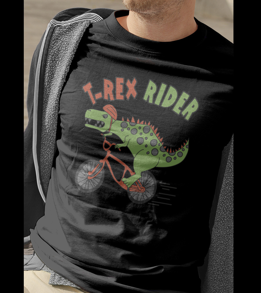 T REX RIDER Dinosaur Biking Adventure With Helmet And Speed T-Shirt