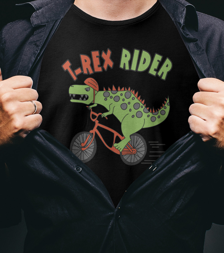 T REX RIDER Dinosaur Biking Adventure With Helmet And Speed T-Shirt