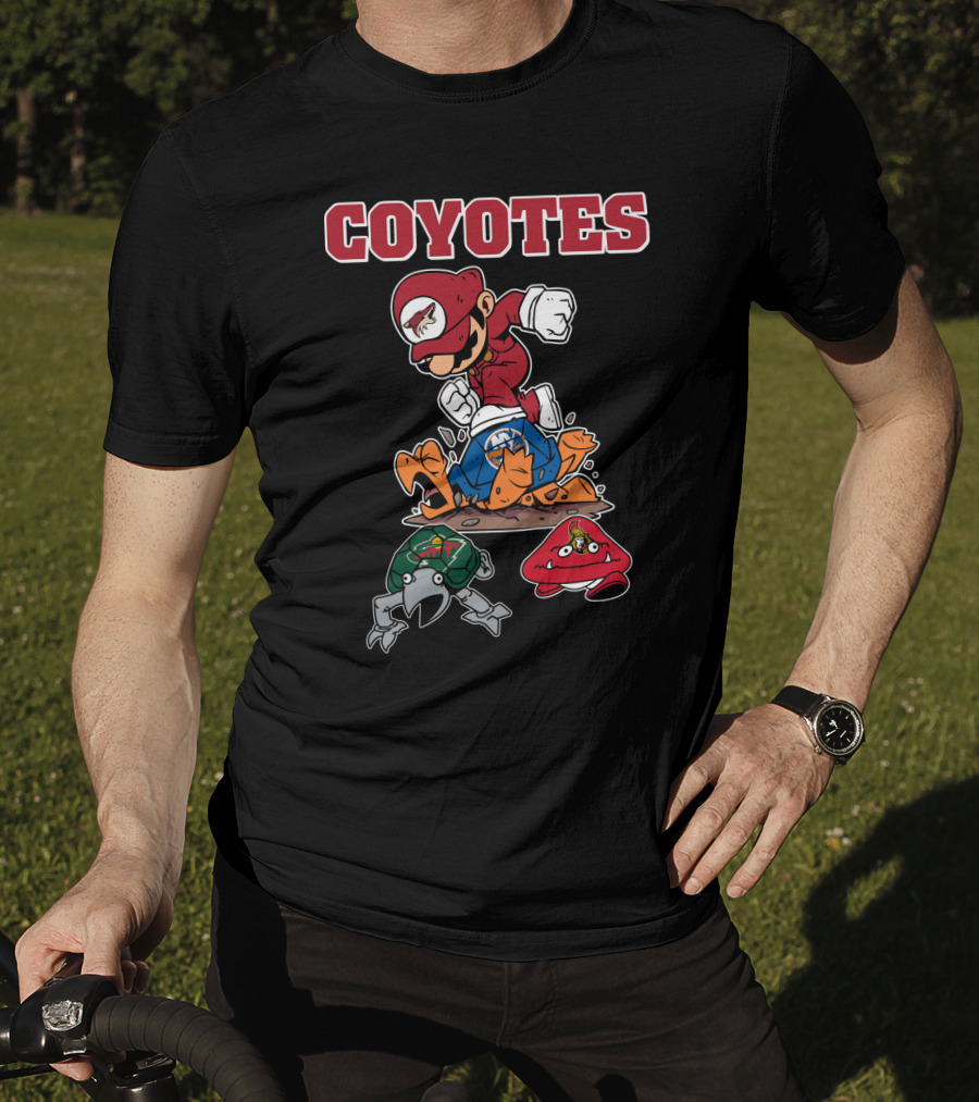 Coyotes Mario Parody With Duck And Crab Characters T-Shirt
