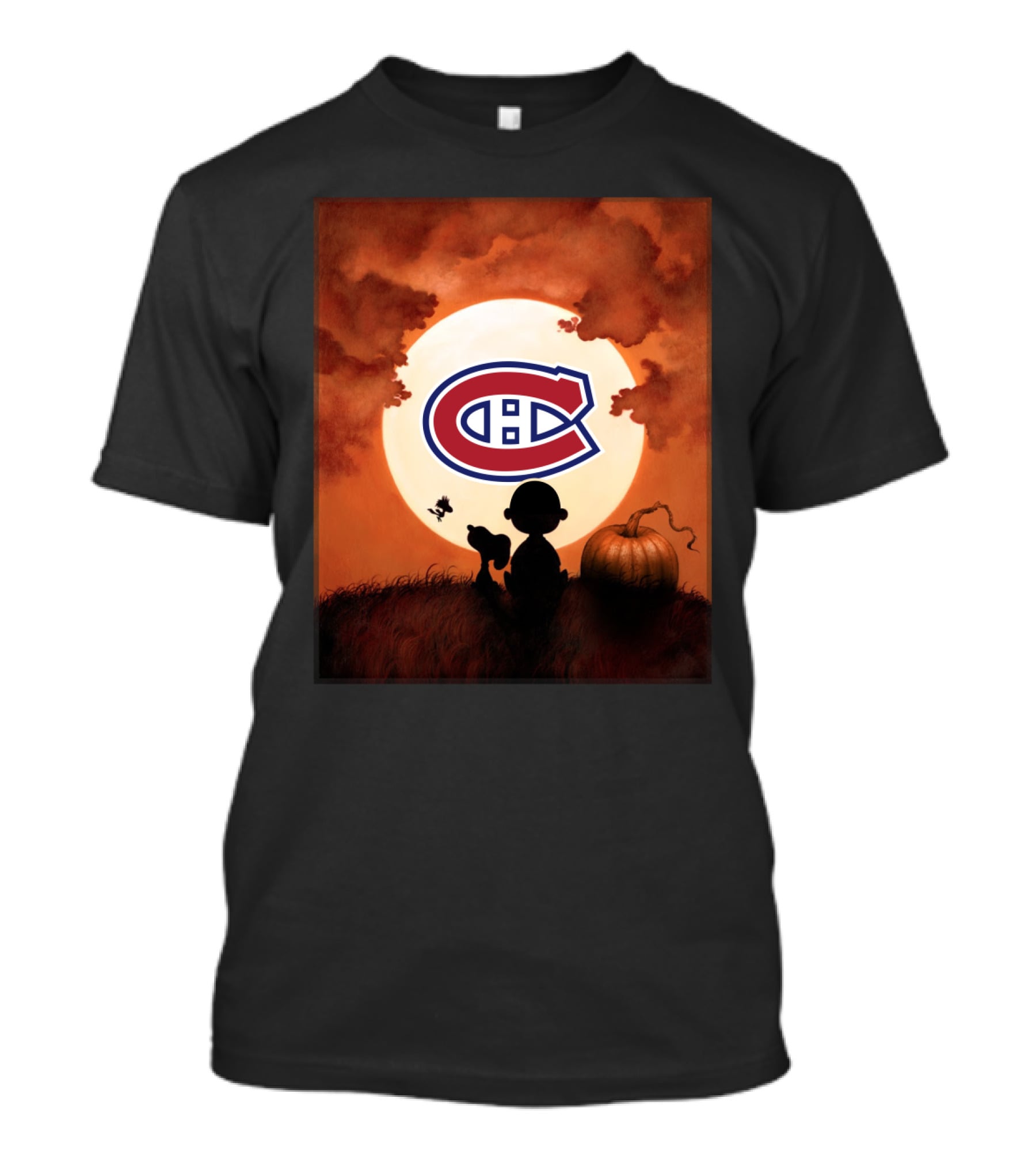 Montreal Canadiens Halloween Pumpkin Silhouette Scene T-Shirt