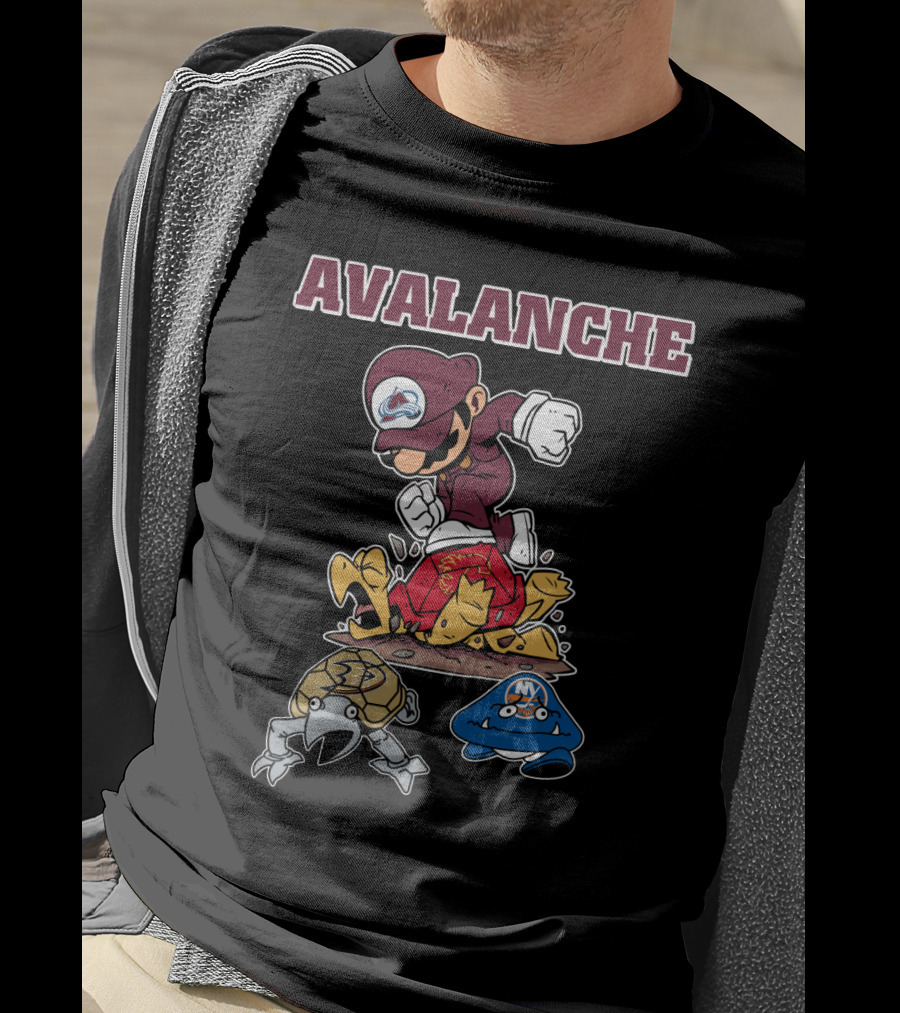 Avalanche Colorado Mario Hockey Theme T-Shirt