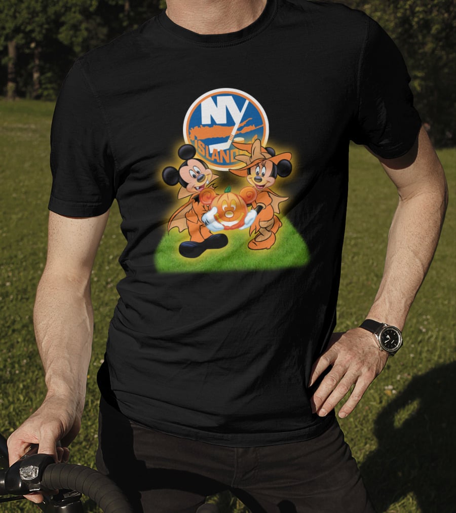 Halloween New York Islanders Mickey And Friends Pumpkin Celebration T-Shirt