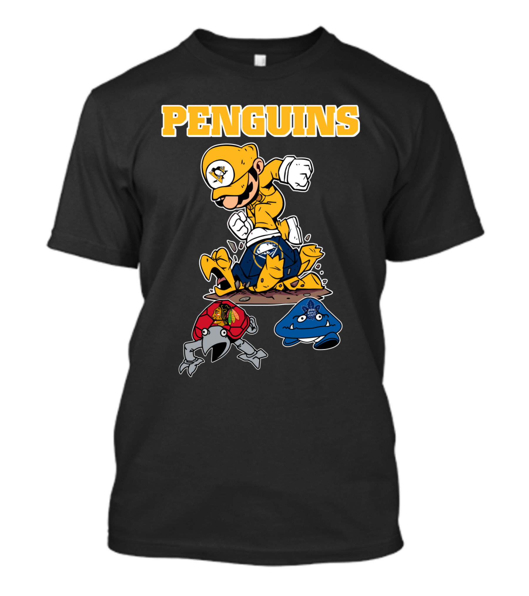 Penguins Gamer Style Nintendo Crossover With Hockey Team Elements T-Shirt