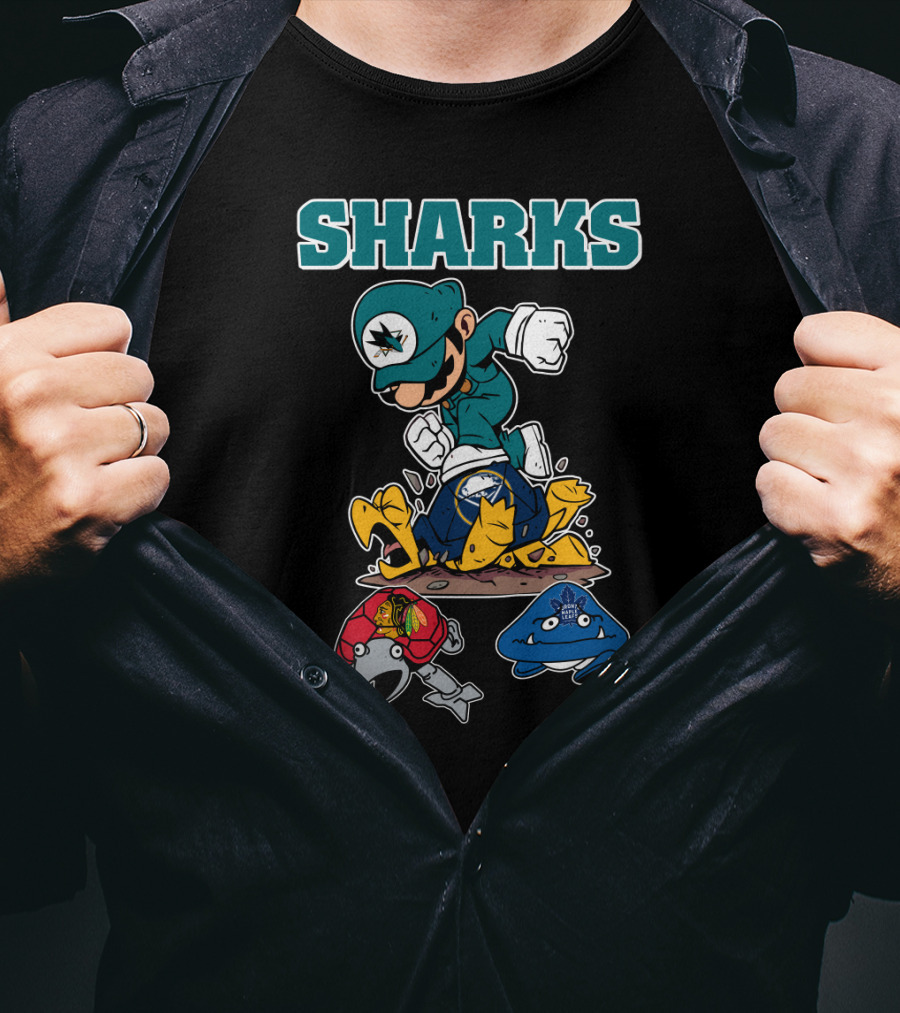 San Jose Sharks Character Crossover With Hockey Inspired Elements T-Shirt