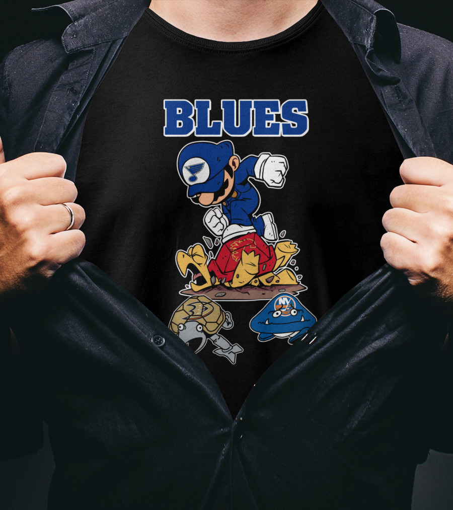 Blues St. Louis Hockey Style Parody With Video Game Character T-Shirt