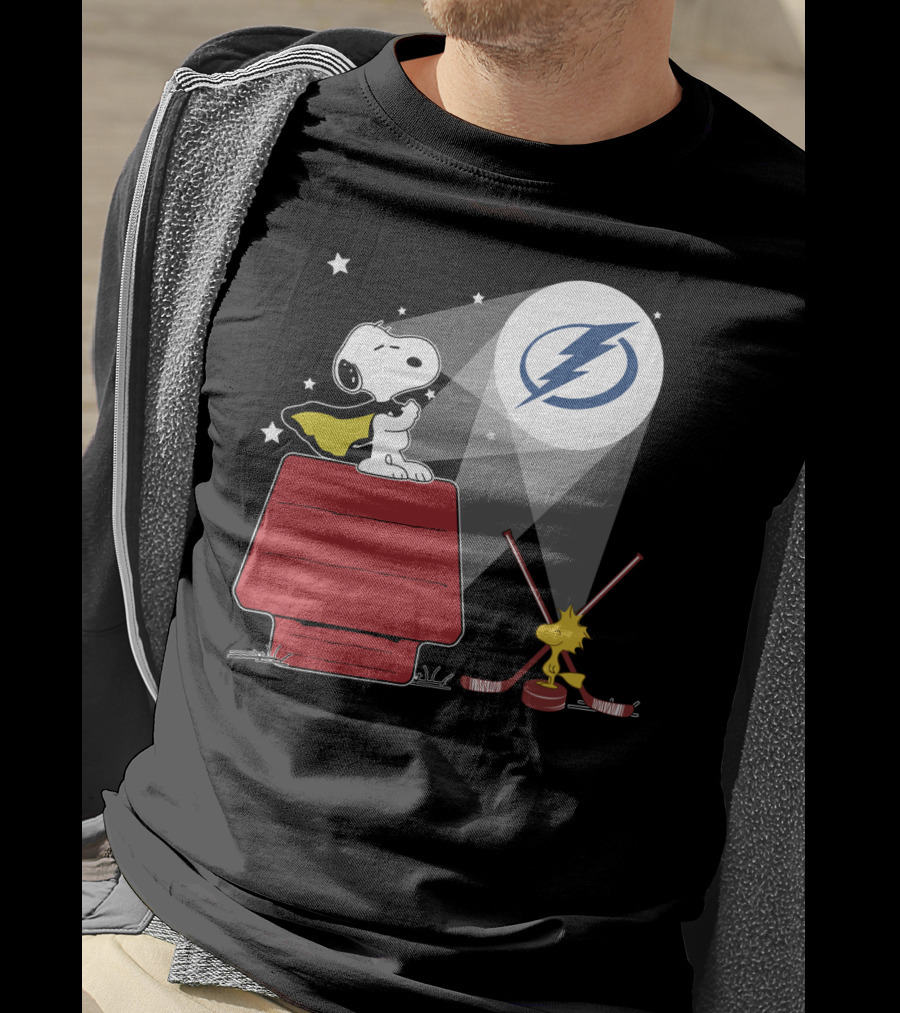 Tampa Bay Lightning Snoopy Woodstock Nhl Peanuts Crossover T-Shirt