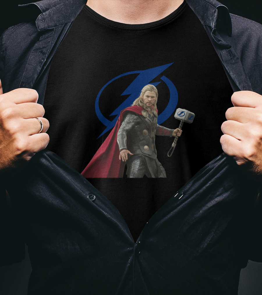Tampa Bay Lightning Thor Hammer Fusion T-Shirt