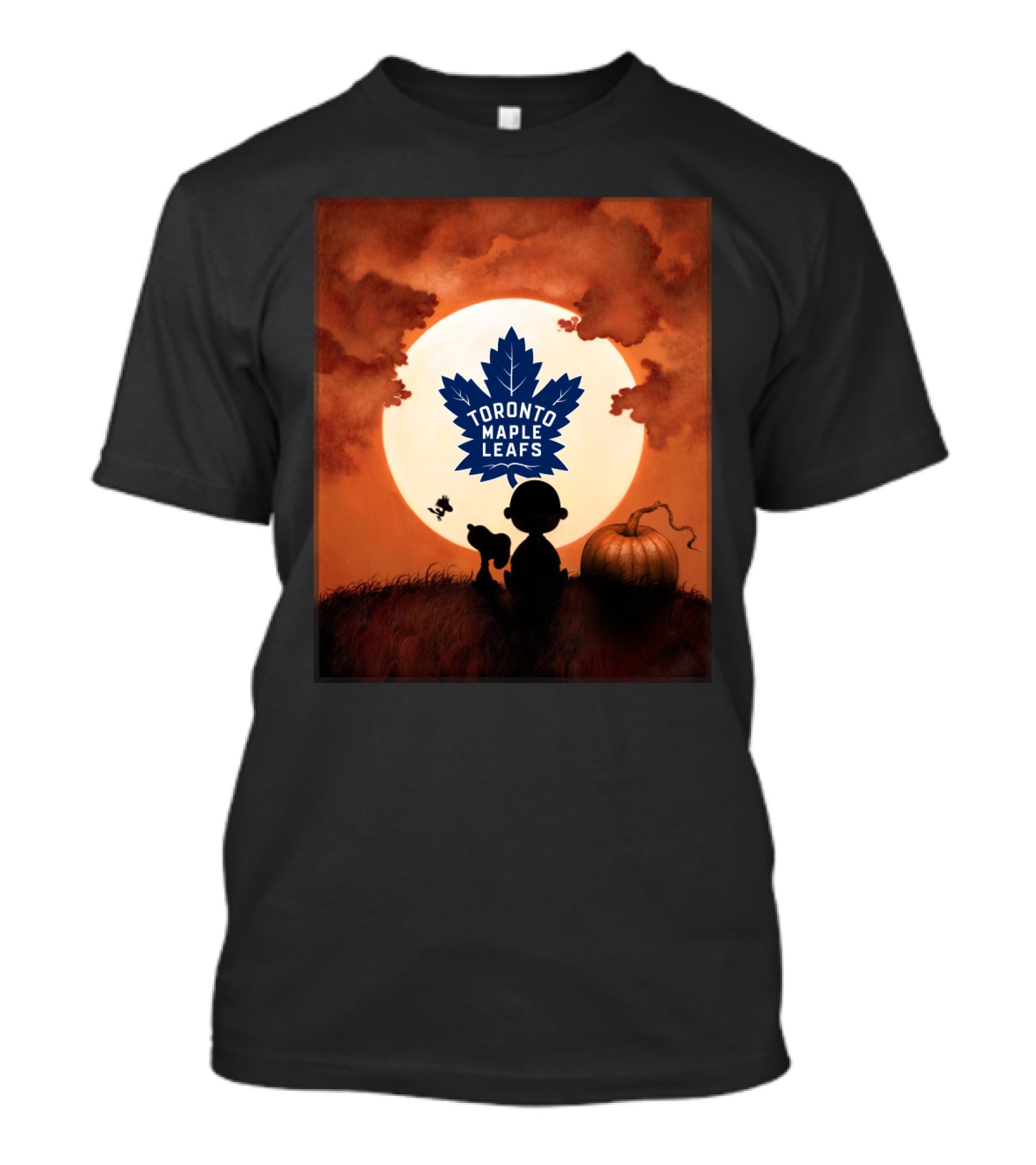 Toronto Maple Leafs Halloween Moon Silhouette With Pumpkin T-Shirt