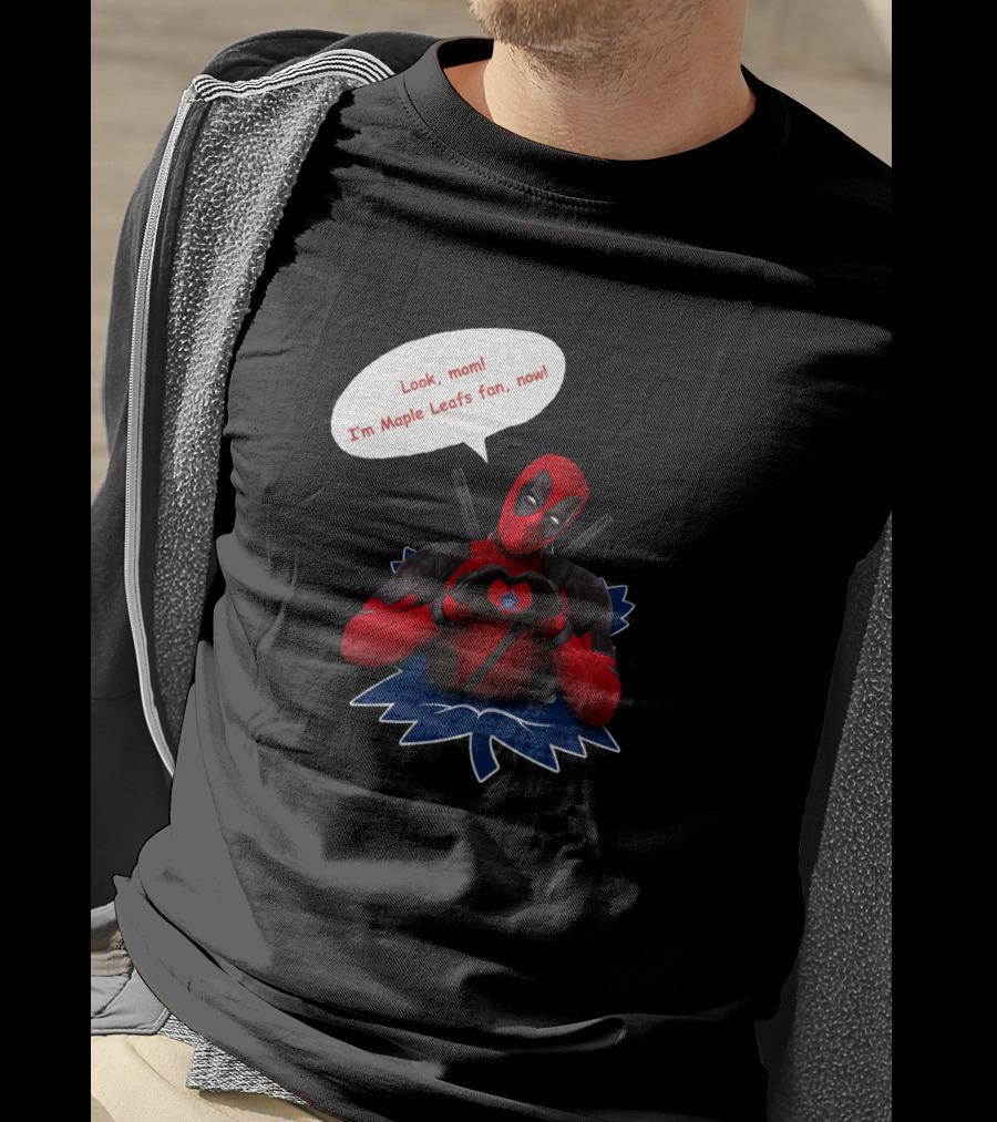 Toronto Maple Leafs Fan Deadpool Heart Gesture T-Shirt