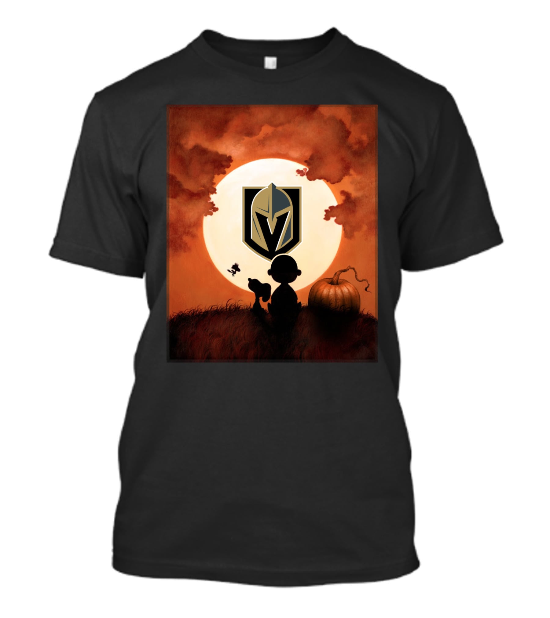 Halloween Vegas Golden Knights Full Moon Pumpkin Patch T-Shirt