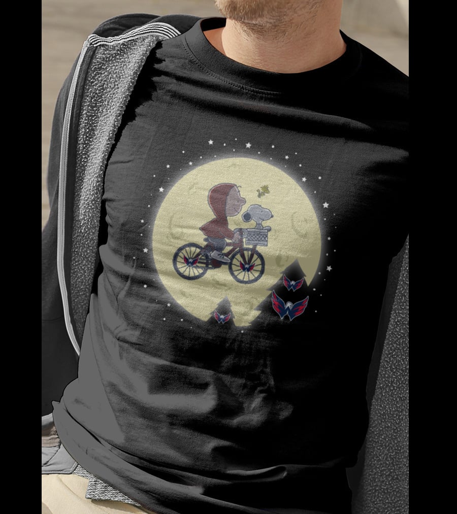 Halloween Washington Capitals Moon Ride E.t. Peanuts Crossover T-Shirt