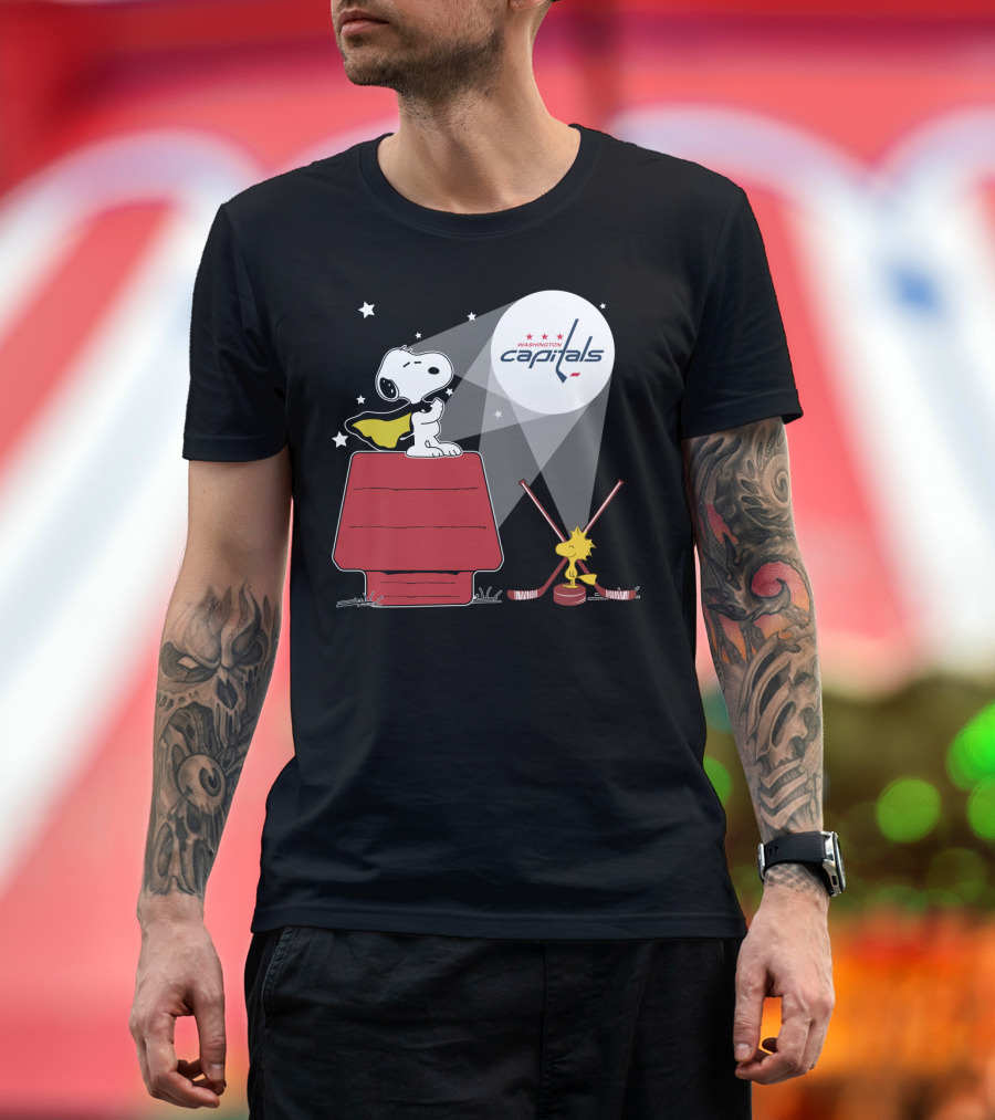 Snoopy And Woodstock Washington Capitals Nhl Hockey Spotlight T-Shirt