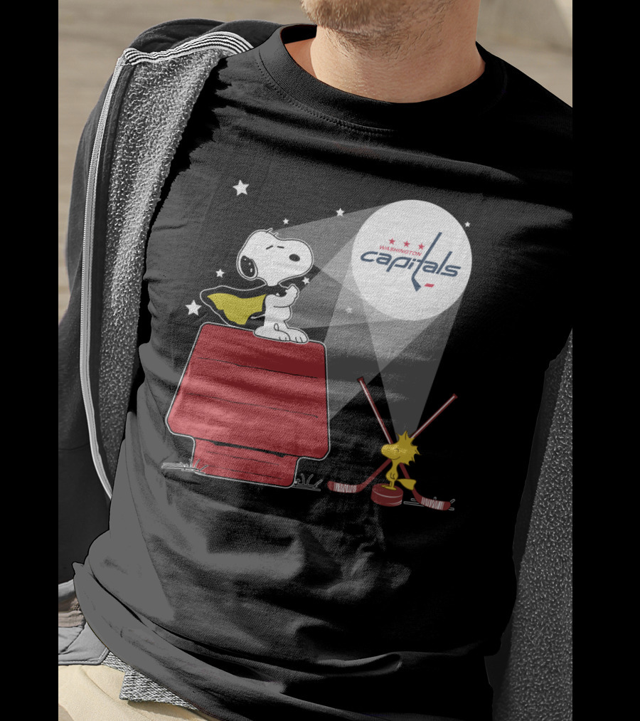 Snoopy And Woodstock Washington Capitals Nhl Hockey Spotlight T-Shirt
