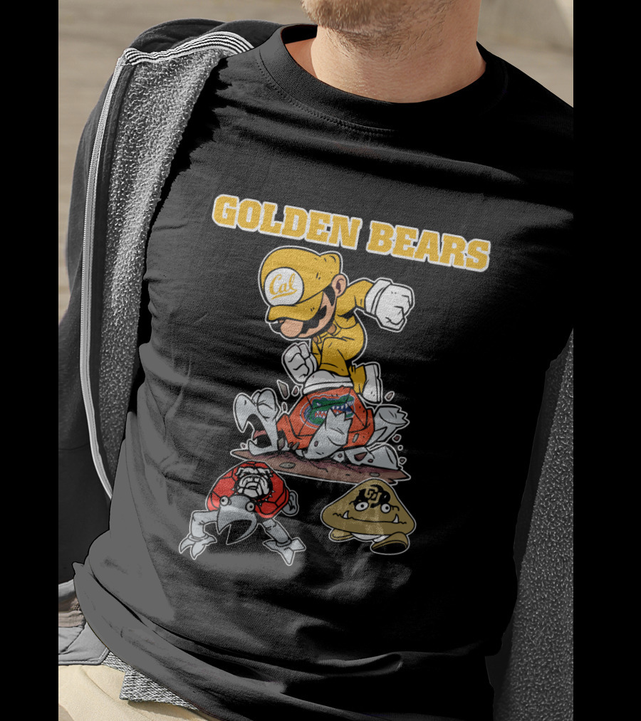 Golden Bears Cal Football Character With Mario Style T-Shirt
