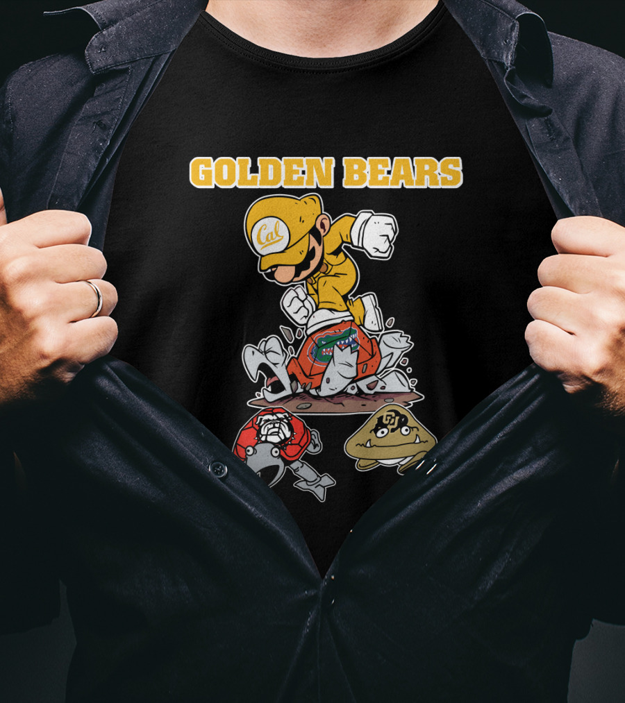 Golden Bears Cal Football Character With Mario Style T-Shirt