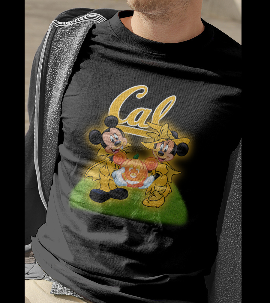 Cal Halloween With Mickey Mouse And Friends Hugging Pumpkin T-Shirt